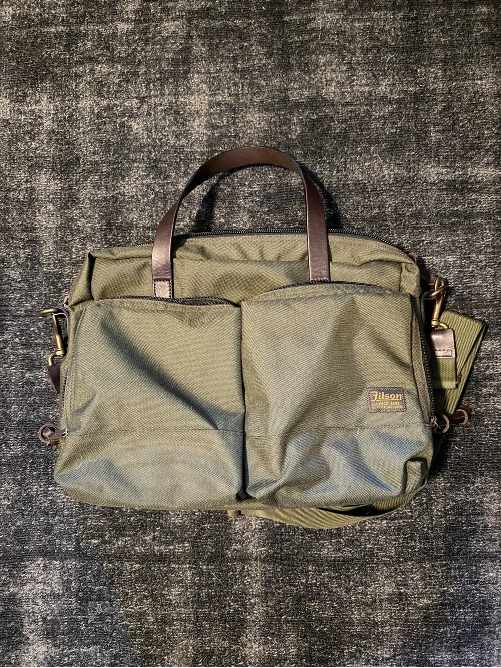 Filson Dryden Briefcase Otter Green 1000D Nylon Laptop Bag